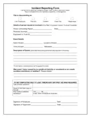 Formal Incident Reporting Form Template