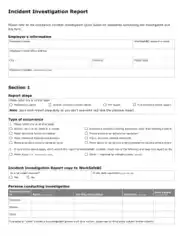 Incident Investigation Report Form Template