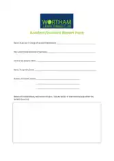 Sample Accident Incident Report Template