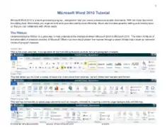 Microsoft Word 2010 Tutorial