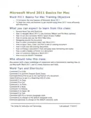 Microsoft Word 2011 Basics For Mac