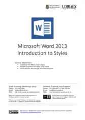Microsoft Word 2013 Introduction To Styles