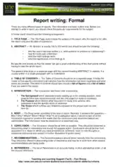 Formal Report Writing Template