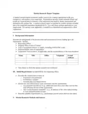 Simple Market Research Report Template