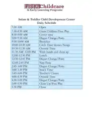 Childrens Center Daily Schedule Template