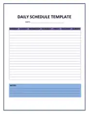 Printable Daily Planner Template