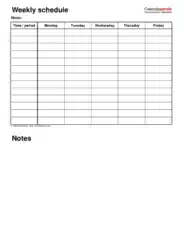 Free Download PDF Books, Weekly Schedule Monday To Friday Template