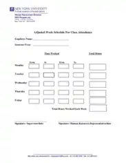 Free Download PDF Books, Work Schedule For Class Attendance Template