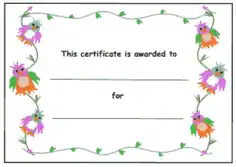 Free Download PDF Books, Kids Award Certificate Colorful Birds Template