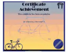 Certificate Achievement in Cycling Template