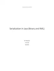 Serialization In Java (Binary And XML)