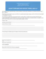 Grant Expenditure Report Form Template