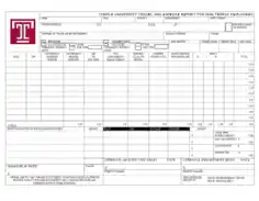 Travel Expense Report For Non Temple Employee Template