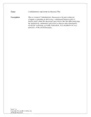 Free Download PDF Books, Confidentiality Agreement for Business Plan Template