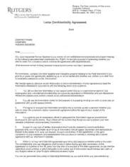 Confidentiality Agreement Sample in Letter Format Template
