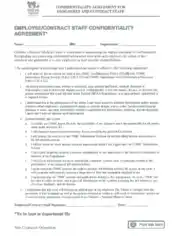 Employee Staff Confidentiality Agreement Template
