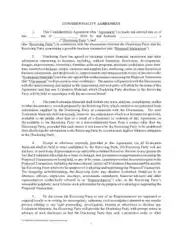 Unilateral Confidentiality Agreement Template
