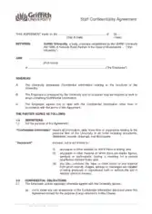 University Staff Confidentiality Agreement Template
