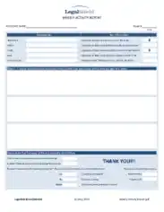 Free Download PDF Books, Sample PDF Weekly Activity Report Template