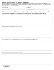 Weekly Activity Report for Student Teaching Template
