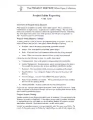 Free Download PDF Books, One Page Project Status Report Template