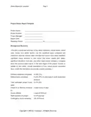 Project Status Report Template Template