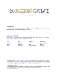 Sample Book Report Free Template