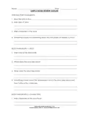 Simple Book Report Example Outline Template