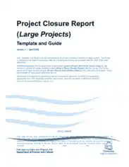 Large Projects Closure Report Template