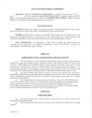Real Estate Purchase Agreement Sample Template