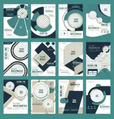 Corporate Flyers Colorful Modern Design Free Vector