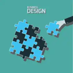 Business Background Puzzle Joints Free Vector