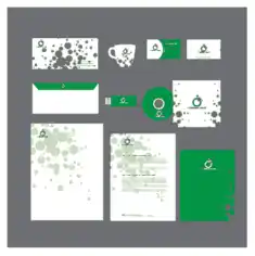 Business Identity Sets Green Design Free Vector