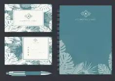 Free Download PDF Books, Corporate Card Brochure Classical Leaves Free Vector