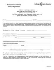 Business Educational Service Agreement Template