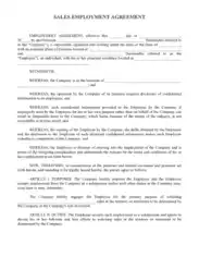 Employee Business Sales Agreement Template