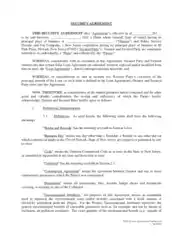 Security Agreement Sample Template