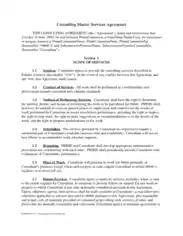 Consulting Master Services Agreement Template