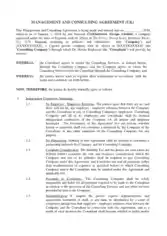 Management and Consulting Agreement Template