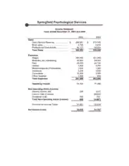 Springfield Services Income Statement Template