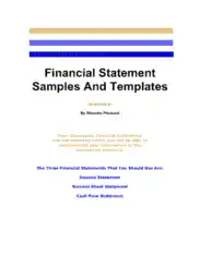 Free Download PDF Books, Financial Statement Sample and Template