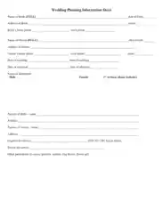 Free Download PDF Books, Wedding Planner Information Sheet Template