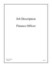 Finance Job Desciption for Resume Finance Template