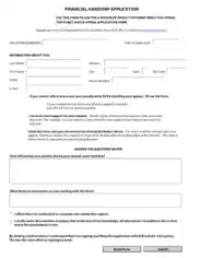 Financial Hardship Application Form Finance Template