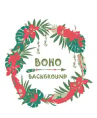 Boho Background Colorful Floral Wreath Arrow Decor Free Vector