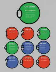 Free Download PDF Books, Infographic Background Colorful Flat Round Numbers Decor Free Vector