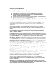 Sample Career Objective Statements For Job Template