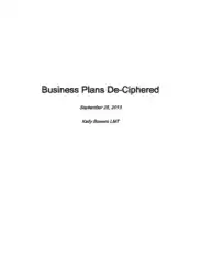 Business Plan With Instructions Template