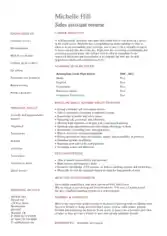 Student Sale Assistant Resume Template