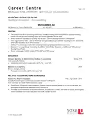 Junior Accountant Resume Career Centre Template